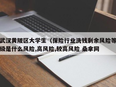 青岛武汉黄陂区大学生（保险行业洗钱剩余风险等级是什么风险,高风险,较高风险 桑拿网